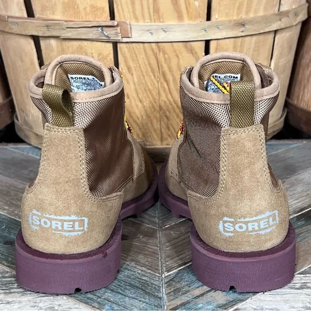 Sorel Caribou OTM Buff Madder Brown Suede Waterproof Chukka Boot Mens Size 8